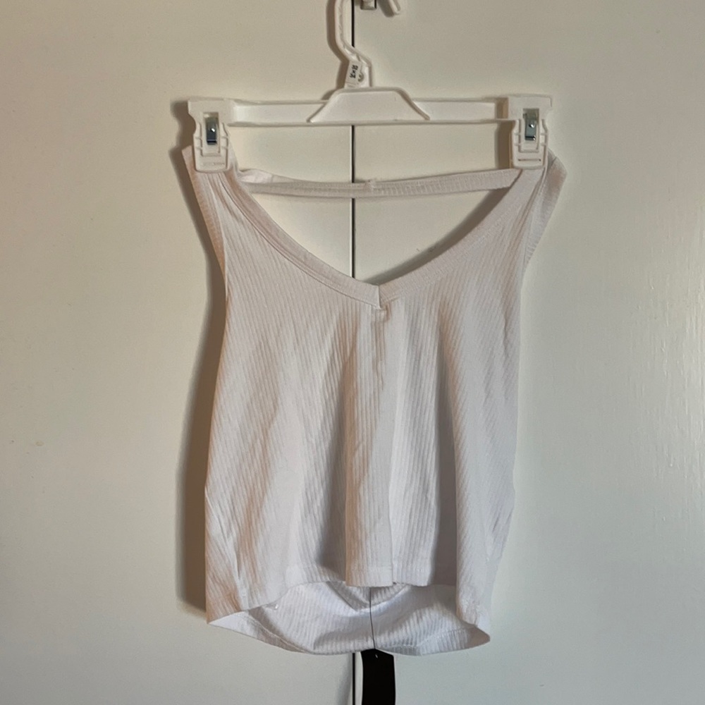White Fashion Nova halter top crop L